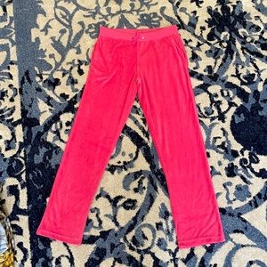 Pink velvet sweat pants
